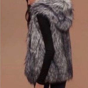 Sunday Best Faux Fur Hooded Vest
